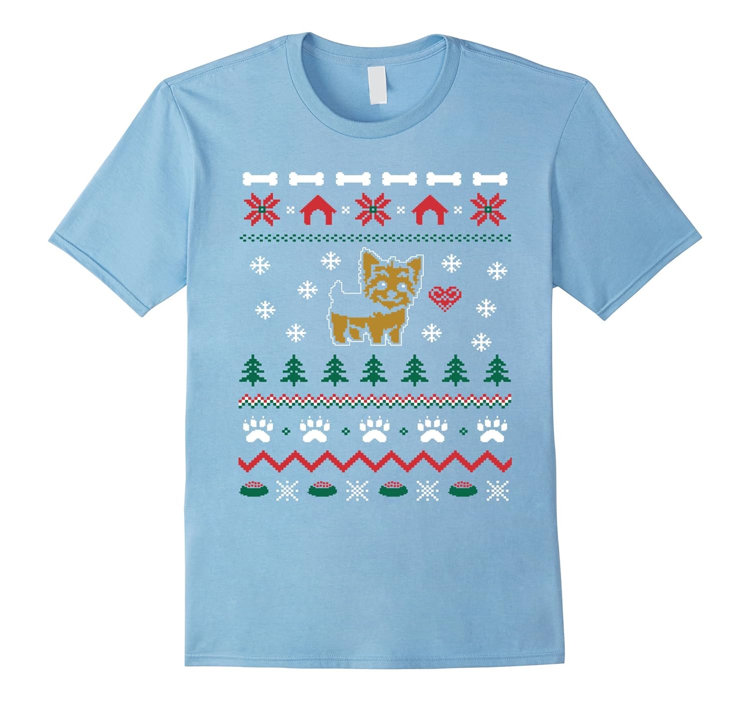 Yorkie Dog T-Shirt - Ugly Tacky Christmas-ANZ