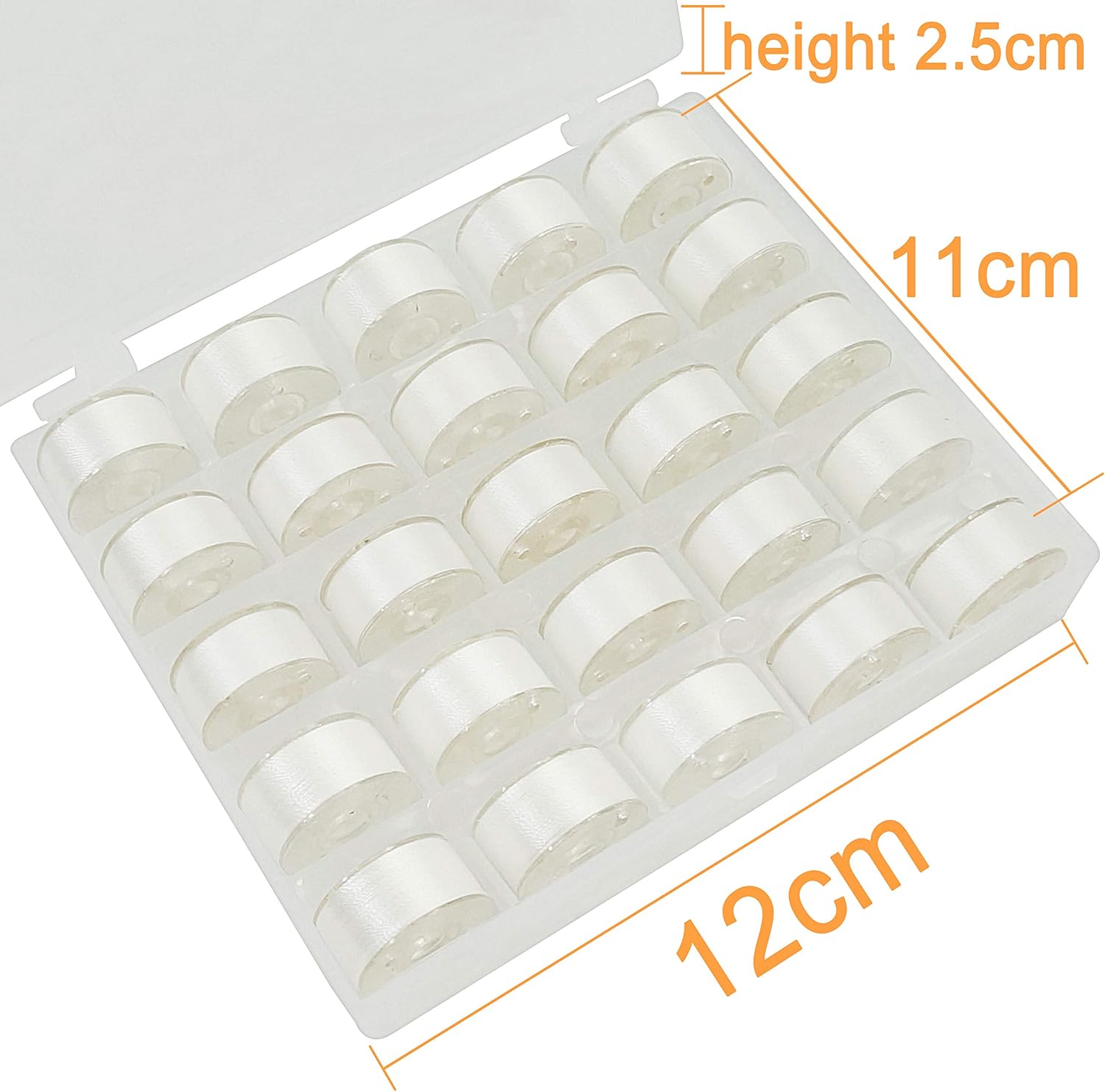 New brothread 25pcs White 70D/2 (60WT) Prewound Bobbin Thread Plastic Size A SA156 for Embroidery & Sewing Machines DIY Embroidery and Sewing Thread - Image 3