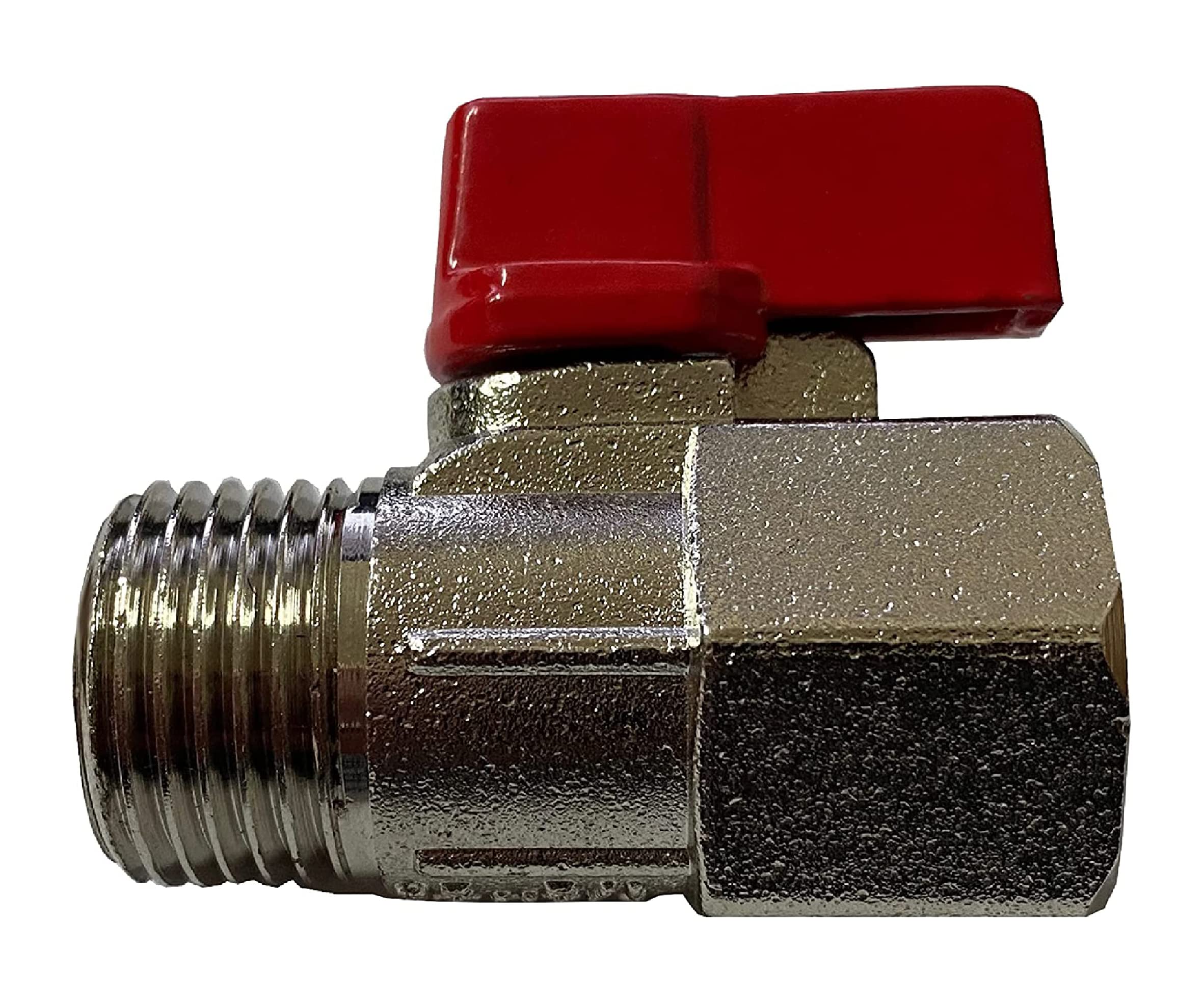 kippen 5004B1 Brass Mini Ball Valve. 1/2" M/F Connection, Silver