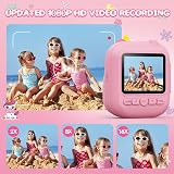 CAMCLID Kids Camera Instant Print Pink 32GB 1080P Video 12MP 2.4'' view 3