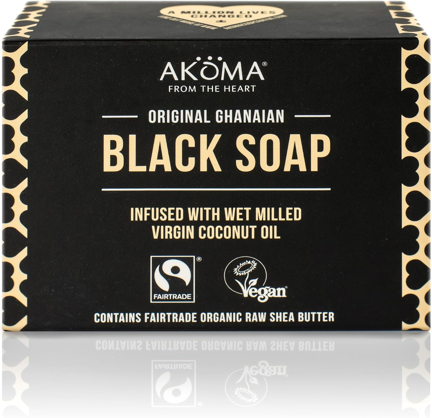 Black Soap with Shea Butter and Coconut Oil for Men and Women, Deep Brown