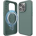 elago Magnetic Silicone Case Compatible with iPhone 15 Pro Case 6.1 Inch Compatible with All MagSafe Accessories - Built-in Magnets, Soft Grip Silicone, Shockproof [Midnight Green]