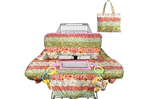 Polovillae Shopping Cart Cover for Baby 2-in-1 High Chair Cover with Safety Harness Multifunctional White Spots Pattern Cart Covers for Babies Soft Padded Grocery Cart Cover for Baby Boy Girl