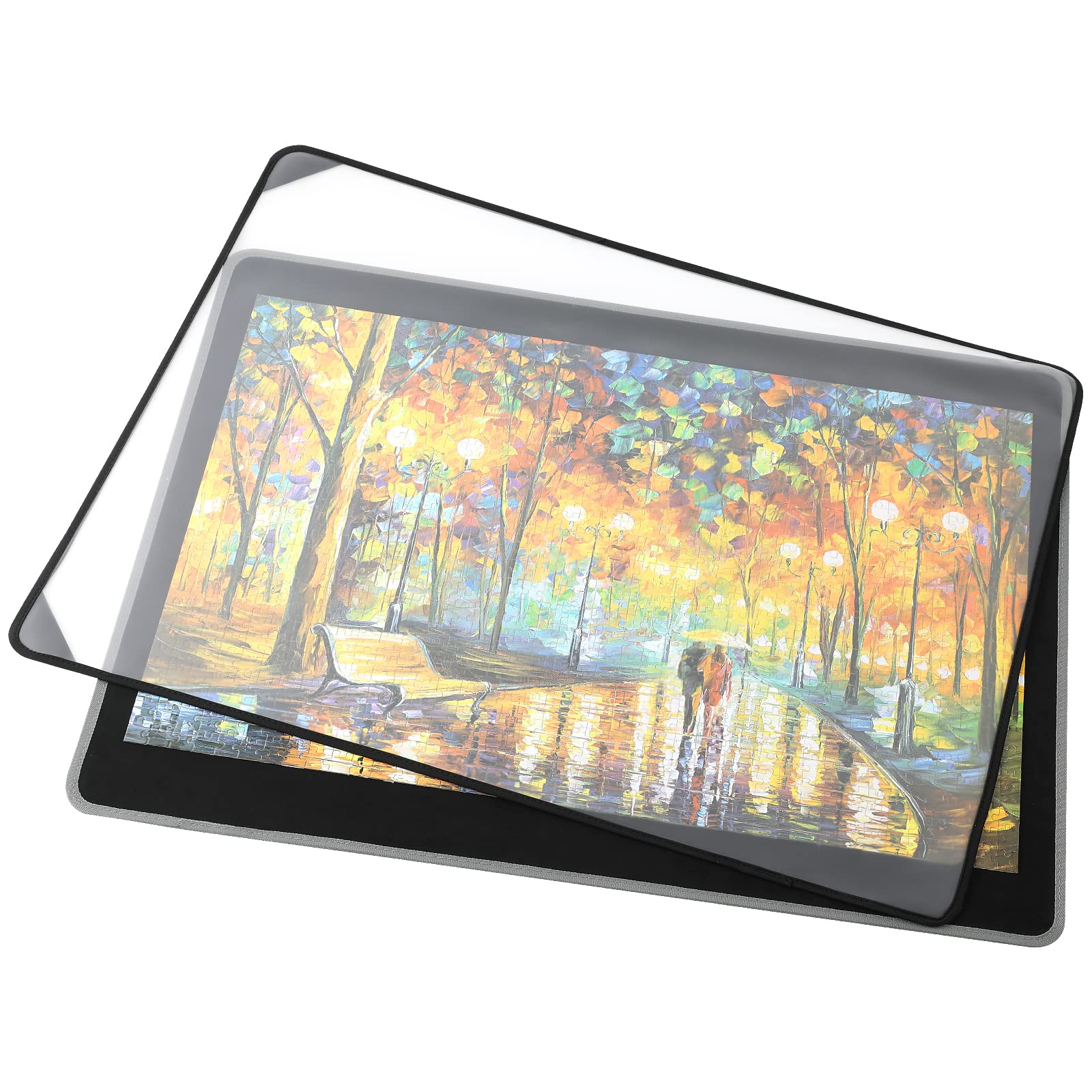 Jigsaw Puzzle Board, Portable Mat With Dustproof Cover for Storage and Saving, 30.8 * 22inch Non-Slip Surface, Up to 1000 Pieces