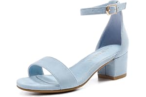 LAURMOSA Girls High Heels Sandal for Girls Open Toe Ankle Buckle Strap Dress Shoes for Little Big Kids in Wedding Party Block Chunky Pump Sandals