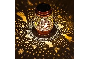 TIGGSY Cat Solar Lanterns Outdoor Waterproof Hanging Solar Lights Cat Gifts for Women Men Metal Decorative LED Lanterns for Yard, Patio, Lawn, Tabletop, Pathway, Landscape, Garden Decor, Cat Lovers Gifts