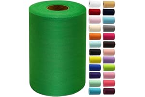 IONTACH Emerald Green Tulle Fabric Rolls 6 Inch by 100 Yards (300 feet) Fabric Spool Tulle Ribbon for DIY Tutu Christmas Gift Wrapping Bow Baby Shower Birthday Party Wedding Decorations Craft Supplies