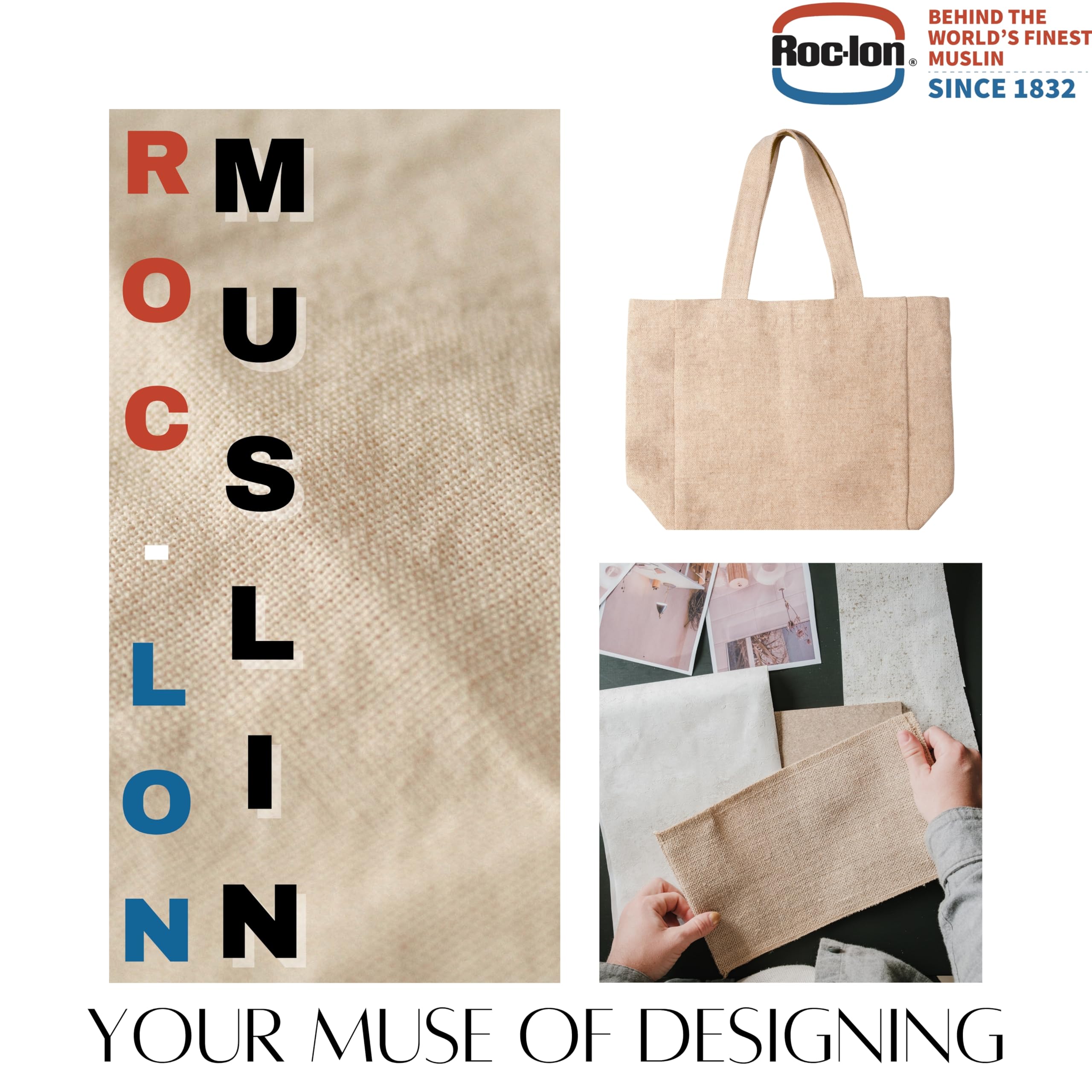 Roc-lon 47/48 Inches Wide 100% Cotton Nature Way Quality Muslin, Unbleached 25 Yards Bolt