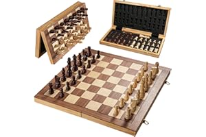 VAHOME 17 Inch Large Chess Set for Adults & Kids, Foldable Wooden Chess Board for Kids, Portable Magnetic Chessboard Game for Adults