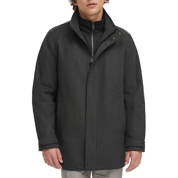 Cole Haan Men's Melton 3-in-1 Wool Jacket with Removable Bib