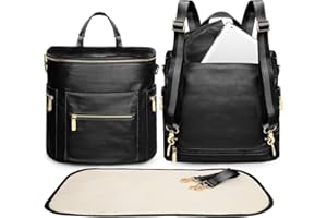 Miss Fong Diaper Bag Backpack Baby Diaper Bag, Large Leather Diaper Bag Backpack for mom dad with 13 Pockets Diaper Bag Organ