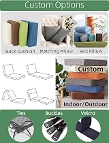 SINCERE Custom Bench Cushion, Indoor Bay Window Seat, Gray Foam Topper view 8