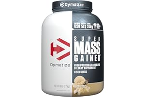 Dymatize Super Mass Gainer Protein Powder, 1280 Calories & 52g Protein, Gain Strength & Size Quickly, 10.7g BCAAs, Mixes Easily, Tastes Delicious, Gourmet Vanilla, Gourmet Vanilla, 6 Pound (Pack of 1)
