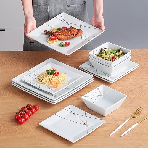 Melamine Dinnerware Square Dinnerware Sets For DOMINI 12-Piece