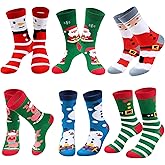 TENYSAF Women Christmas Socks Funny Crew Sock for Female Colorful Novelty Patterned Xmas Socks 6 Pack US 6-11