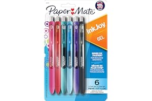 Paper Mate InkJoy Pens, Gel Pens, Medium Point (0.7 mm), Assorted Colours, 6 Count