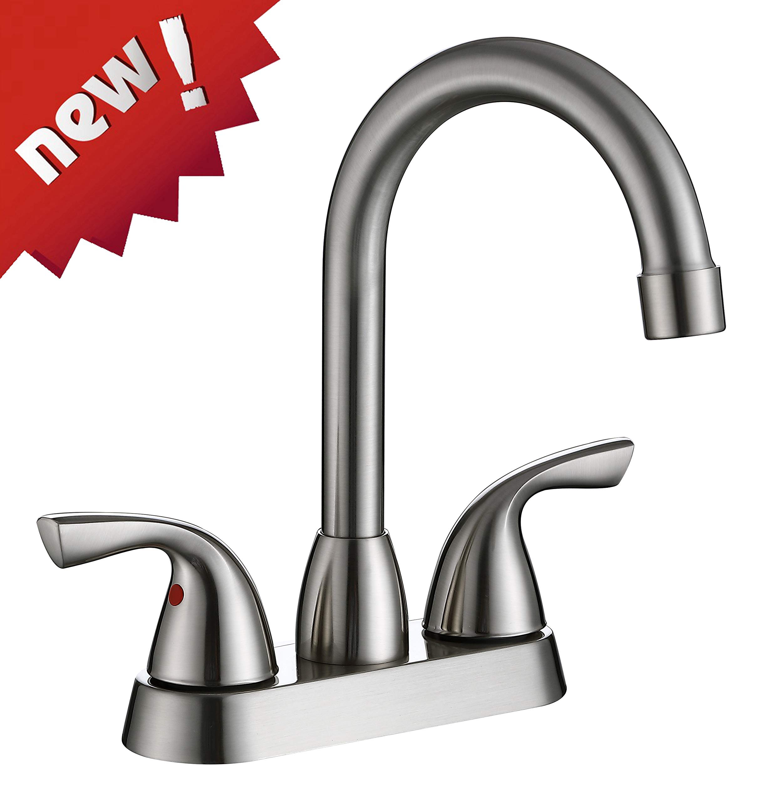 Grifos Para Baño De Fregaderos Modernos Lavamanos Níquel Cepillado Dos