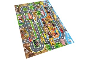 Oriate Kids Toy Dream Mat Monster Truck Activity Playmat, Multi Color Parent-Child Interaction Game Rug, Ideal Children's Educational Floor Mats for Monster Cars Construction Truck Toys 552-M