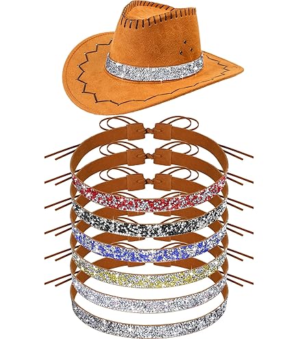 3998 6 Styles Rhinestone Cowboy Hat Bands 15.3-20.2in Bling Panama Fedora 6 Styles Rhinestone Cowboy Hat Bands 15.3-20.2in Bling  main image 2