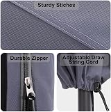 RICHIE Garden Parasol Cover 190x25x50cm 600D Oxford PVC Waterproof Grey view 4