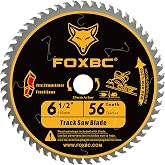 FOXBC 6-1/2 Inch Track Saw Blade 20mm Arbor 56T for Makita Plunge Saw Blade, DeWalt Track Saw, Wood Cutting, 165mm, Kerf 1.8mm