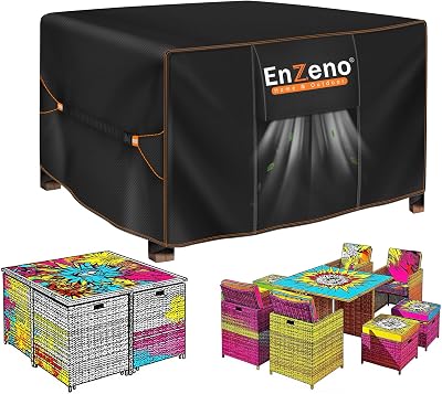 Enzeno Cube Garden Furniture Cover 150x150x74 cm 420D Waterproof Windproof UV