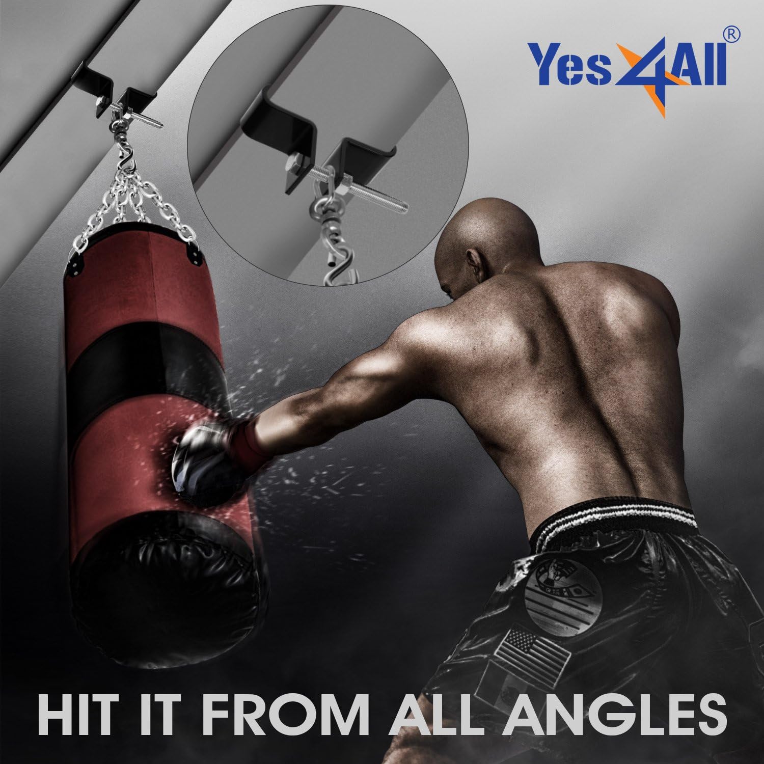 Yes4All Heavy Duty Steel Beam Heavy Bag Hanger - ²AVMHZ : Sports & Outdoors