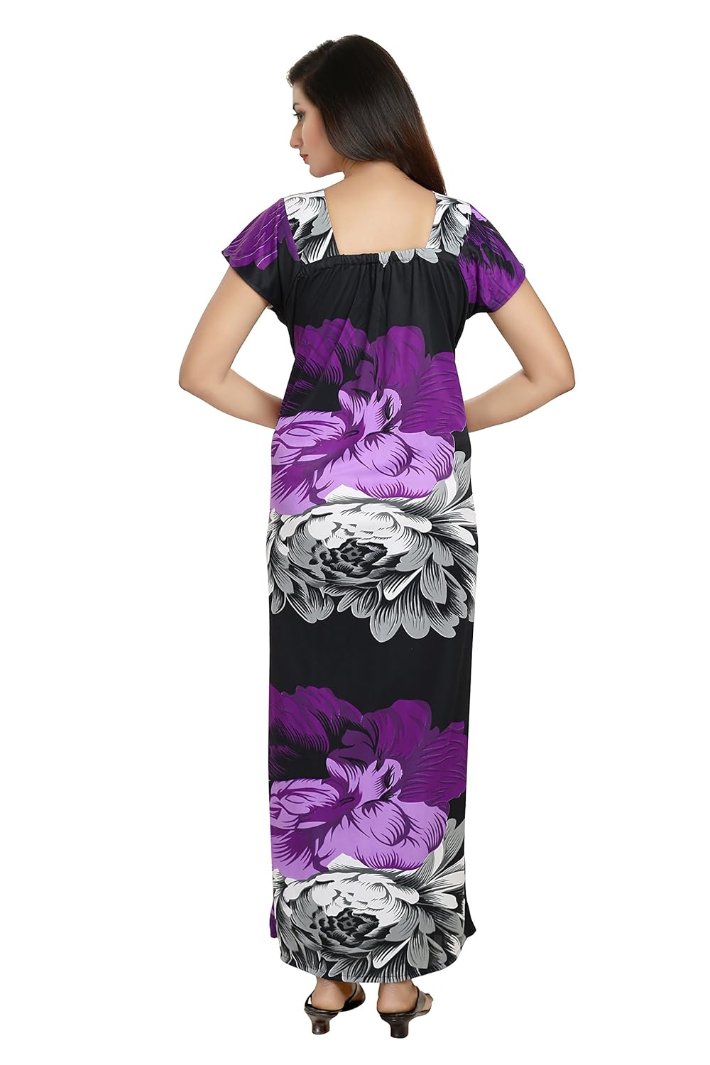 noty women's satin nighty - floral print