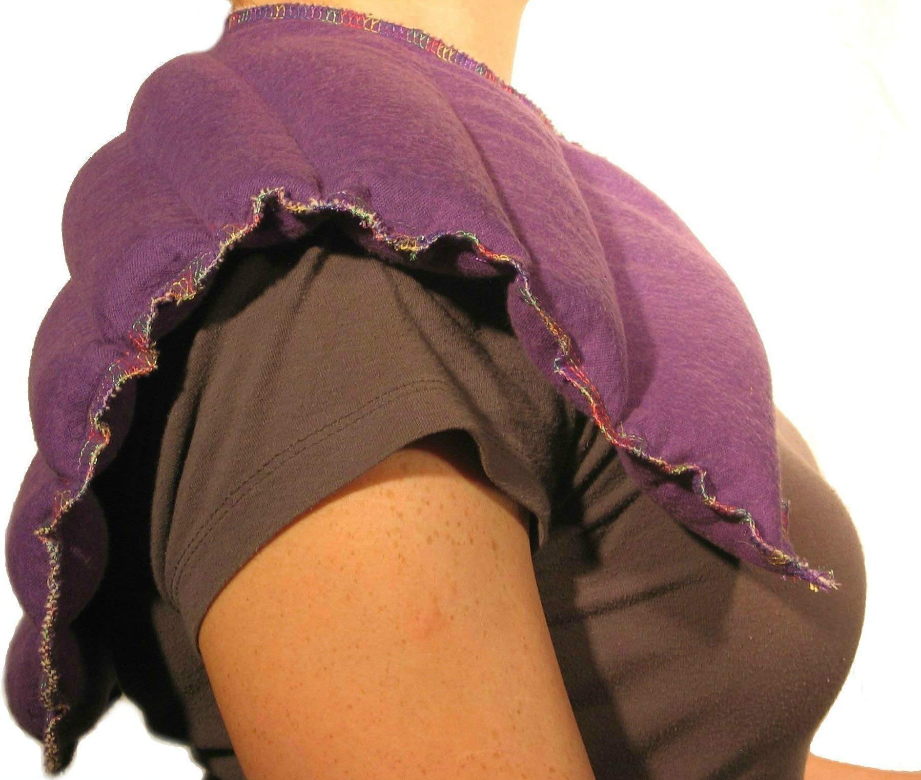 Rice Flax Bag Heating Pad for Anxiety Stress Pain Relief - Hot Cold Compress for Shoulders Low Back
