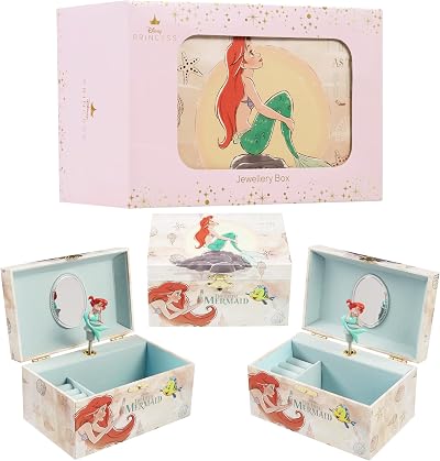 Disney Stitch Jewellery Box Musical Wind Up Spinning Keepsake Box Multi Ariel