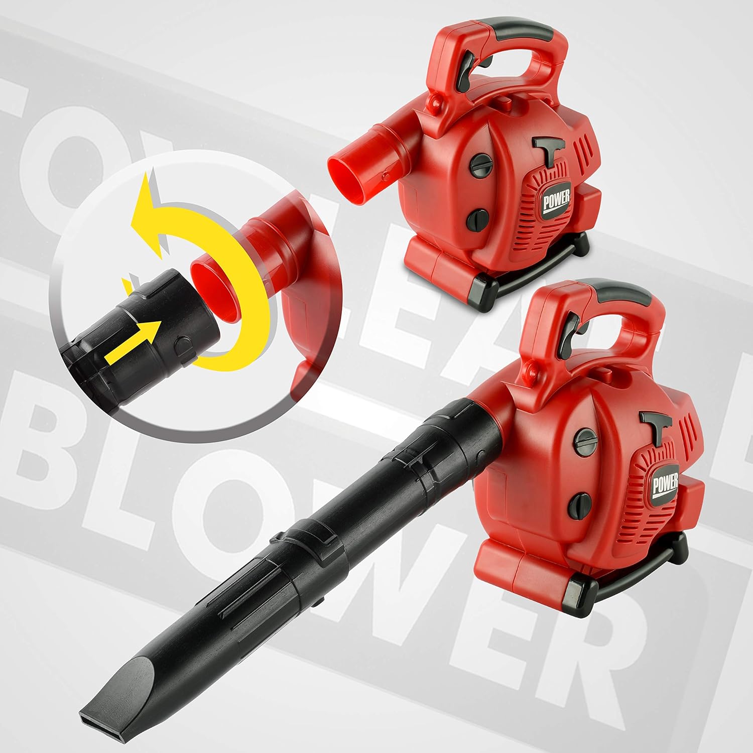 Kids Power Construction Tool Toy, Kids Leaf Blower Play Set, Red Leaf Blower, child-size - Image 5