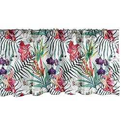 Ambesonne Watercolor Flower Window