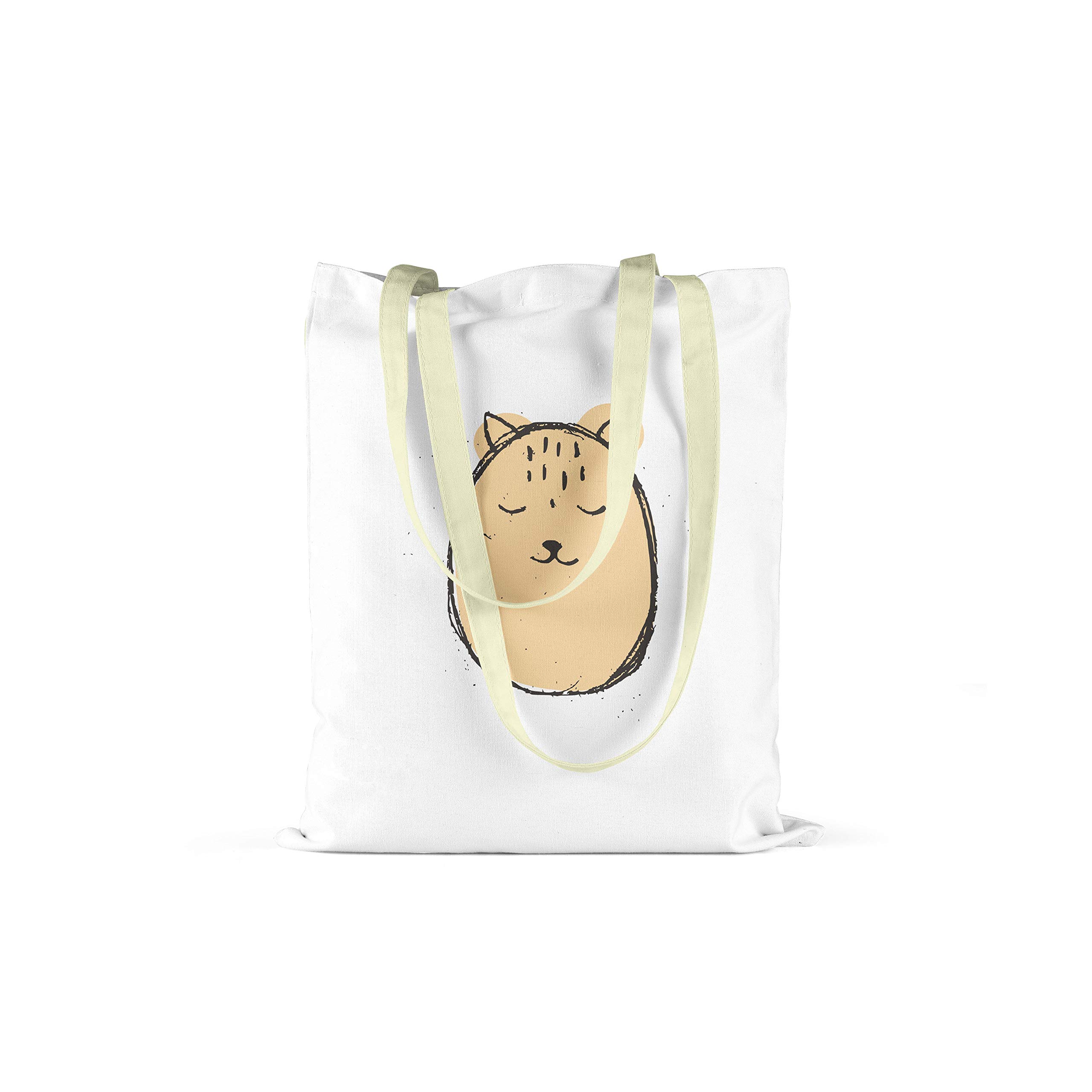 Bonamaison Printed Tote Bag, Reusable Grocery Bag, Shopping Bag, Machine Washable, Foldable, Canvas Cloth Bag with Handles, Size: 34x40 Cm