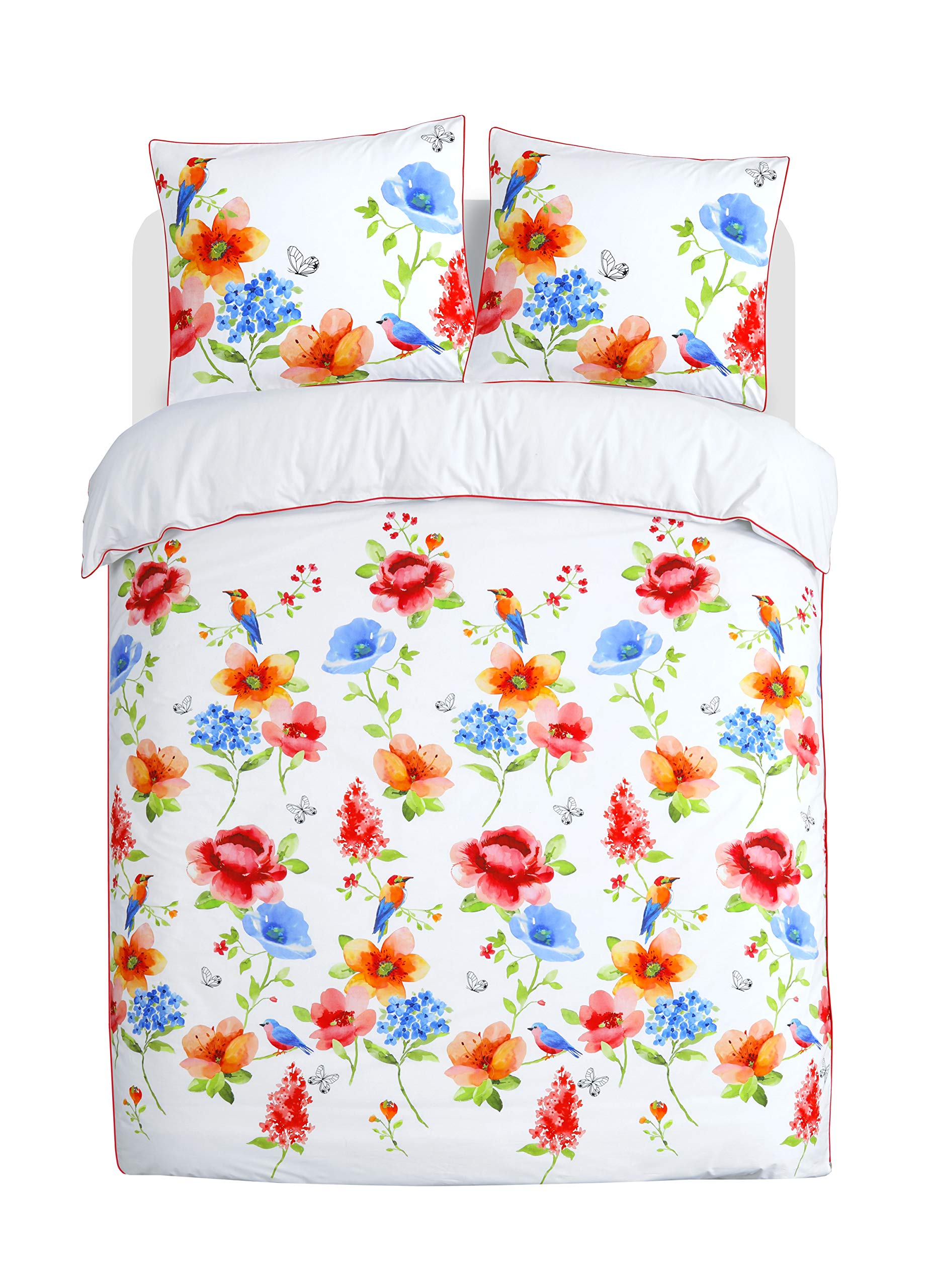 Papillon Bed Linen Set, Satin, Multi, 240 x 200/220 + 2 x 60 x 70 cm