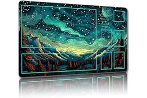 Malqiqi Playmat for MTG, with Free Storage Bags,Game Mat 24 x 14 inches, TCG and Board Game Mat for Cards,Mousepad Desk Mats (with Zones,Magic Mat 1)