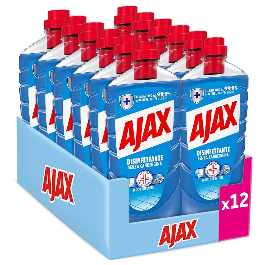 Ajax detersivo pavimenti Disinfettante multisuperficie senza candeggina 950 ml x 12