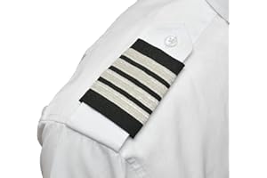 CenTex Aviation Captain's Pilot Epaulets - Four Bars Silver Metallic on Black with VELCRO® Brand fastener