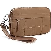 FEIBOON Small Crossbody Bags for Women Nylon Quilted Wristlet RFID Wallets with 4 Zipper Carry All Purse Credit Card Holder
