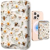 Shorogyt Compatible with Magsafe Wallet for Women, Floral Honey | Magnetic Card Holder, Fits 3 Cards, RFID Magnet, Slim Wallet, for iPhone 18/17/16/15/14/13/12 Series, Cute Pattern Design