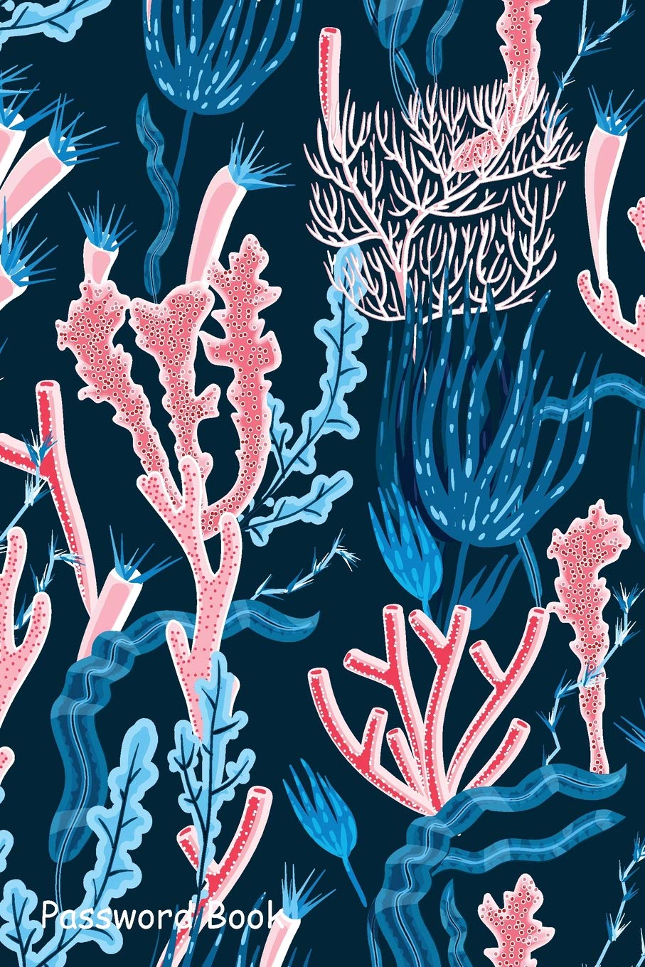 Password Book: Include Alphabetical Index With Coral Seamless Pattern