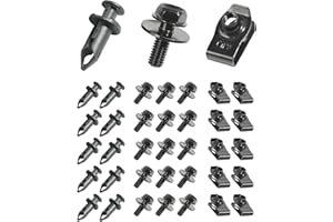 SCUARI 35PCS Car Engine Under Cover Splash Shield Guard Body Bolts Screws,Skid Plate Bolts Screw Kit,Bumper Screws,Engine Splash Shield Screw,Suitable for Most Cars and Sedans Replacement