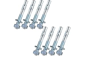 1/2"x4" Wedge Anchor by Zinced of Heavy-Duty Fastener for Cement and Concrete (8pcs Pack),by Metalsuberg.