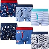 BIG ELEPHANT Boys’ Boxer Briefs 6-Pack – 100% Cotton Toddler Underwear, Soft & Breathable