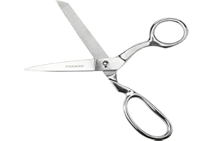 Fiskars Forged Scissors - 8" Stainless Steel - Paper and Fabric Scissors for Office, Arts, and Crafts - Silver
