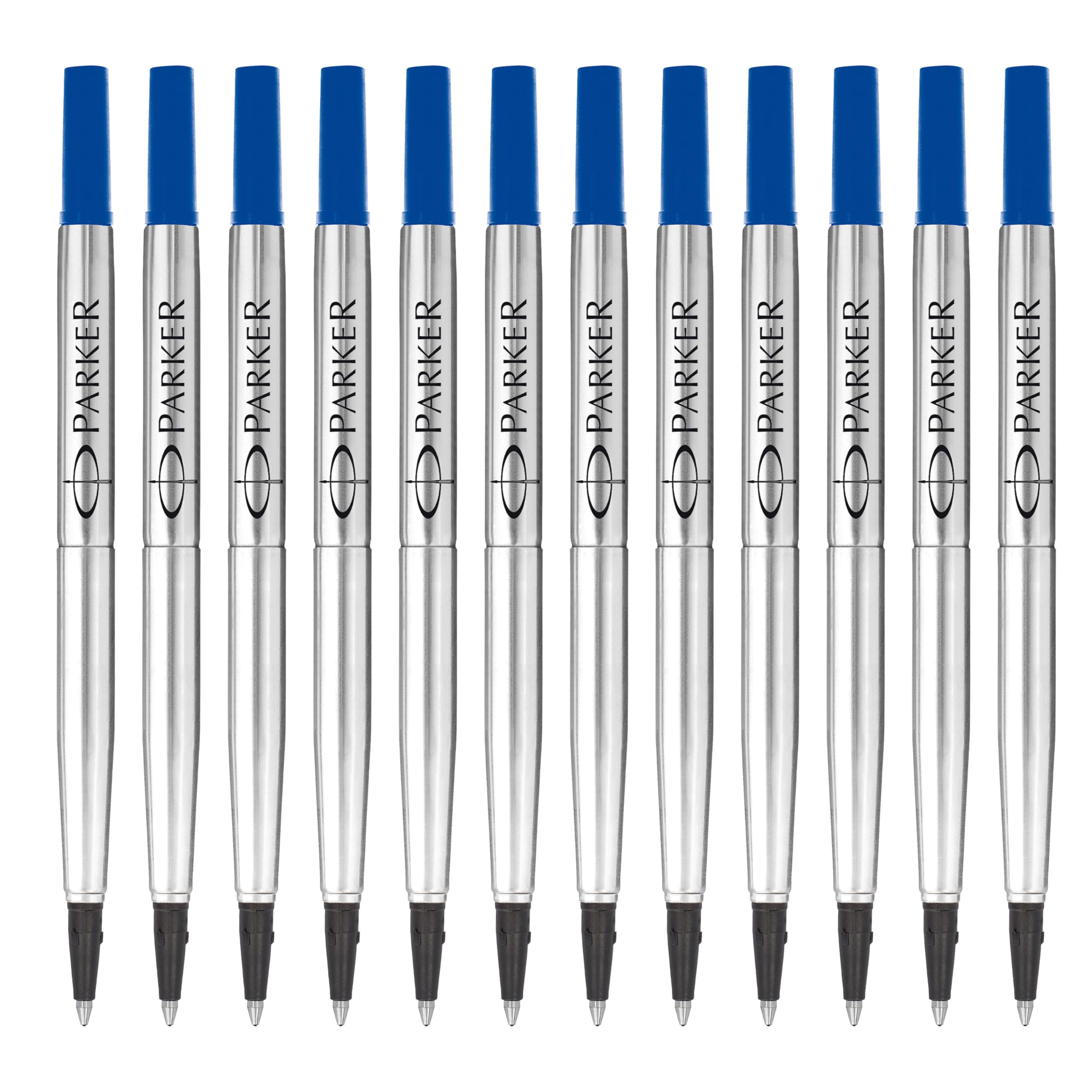 Parker Rollerball Pen Refills | Medium Tip | Blue QUINK Ink | 12 Count