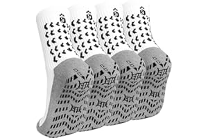 ZAKASA Men's Grip Socks Soccer: Non Slip Grip Socks for Men Anti Slip Football Basketball Sports Socks 4 Pairs