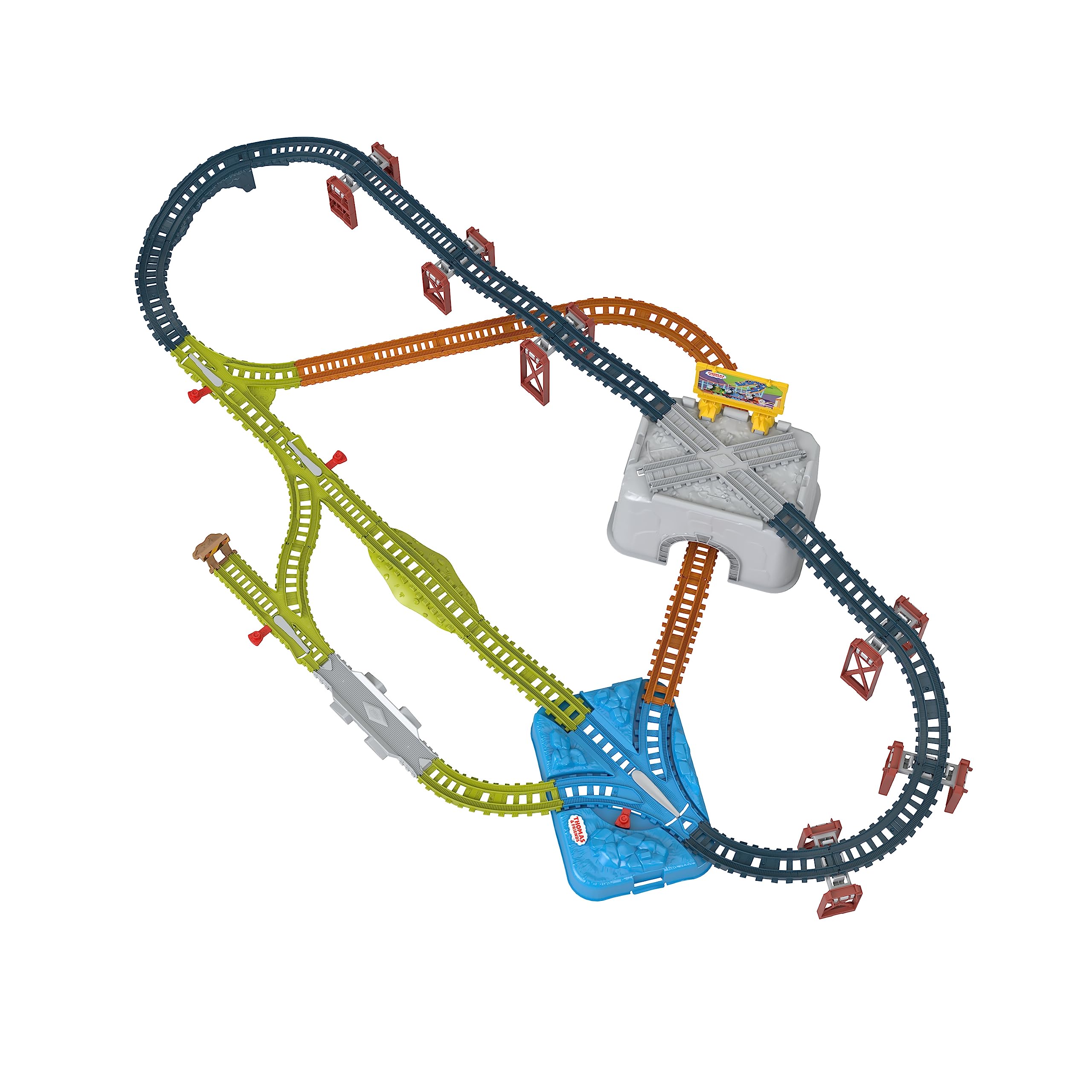 ​Thomas & Friends Toy Train Tracks Set, Connect & Build Bucket, 34-Piece Expansion Pack for Diecast & Motorized Trains, Kids Ages 3+ Years