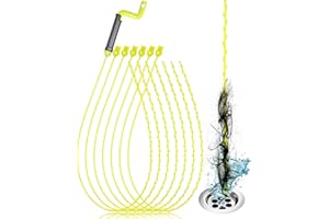 DRSNAKE 35inch Drain Clog Remover, Drain Cleaner Hair Clog Remover with Rotating Handle and 7 Refills, Drain Hair Remover Plumbing Snake, Easy and Quick Unclog Bathtub Drain, Sink, Shower (7 Pack)