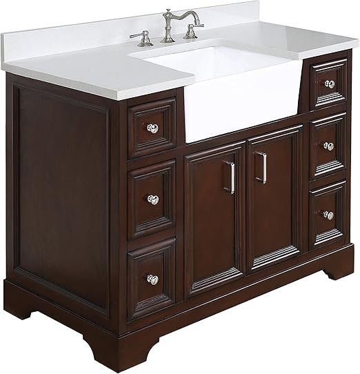 Amazon Com Zelda 42 Inch Bathroom Vanity Quartz Chocolate