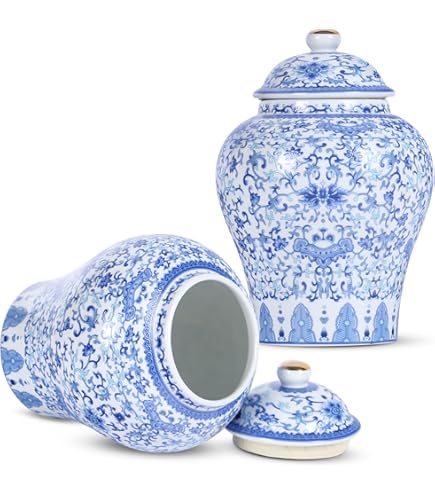 Amazon.com: Magcolor Decorative Creative Blue and White Ceramic